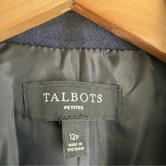 Talbots Green Tartan Plaid Wool Blend Blazer 12 Petite - Picture 6 of 11